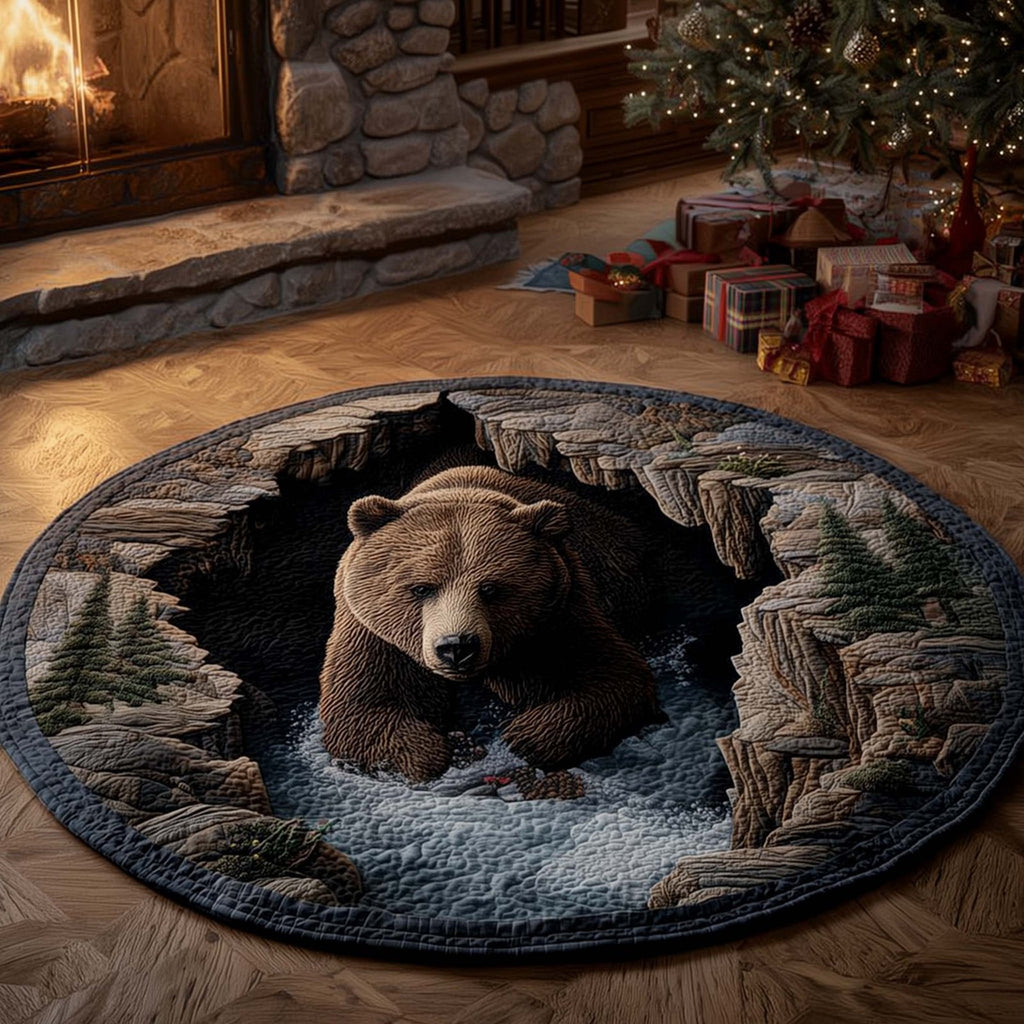 Wilderness Bear Round Mat Rug - Cute Pet Design | Animal Printed Home Decor