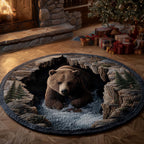 Wilderness Bear Round Mat Rug - Cute Pet Design | Animal Printed Home Decor