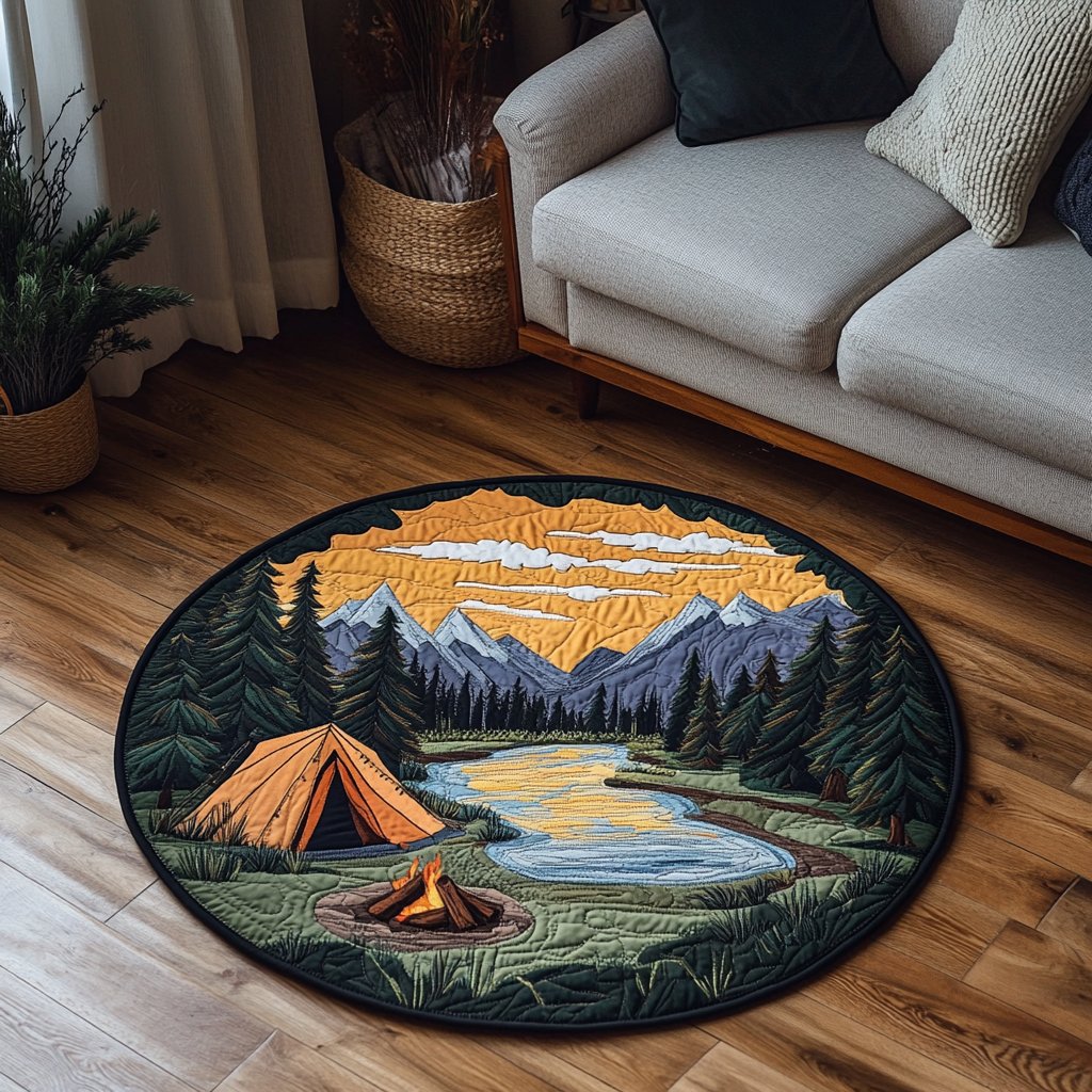 Wilderness Bliss Round Mat Rug - washable non-slip printed rug