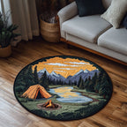 Wilderness Bliss Round Mat Rug - washable non-slip printed rug