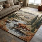 Wilderness Calm area rug in a living room