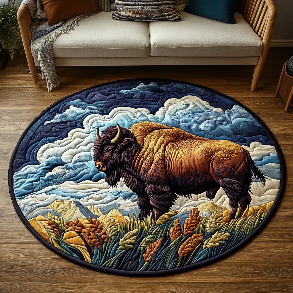 Wilderness Escape Round Mat Rug - washable non-slip printed rug