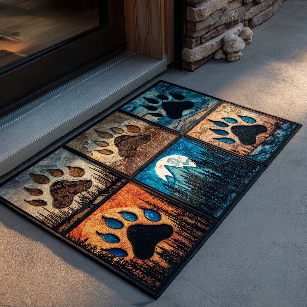 Wilderness Mosaic Paw Doormat - Nature Design | Printed Welcome Doormat
