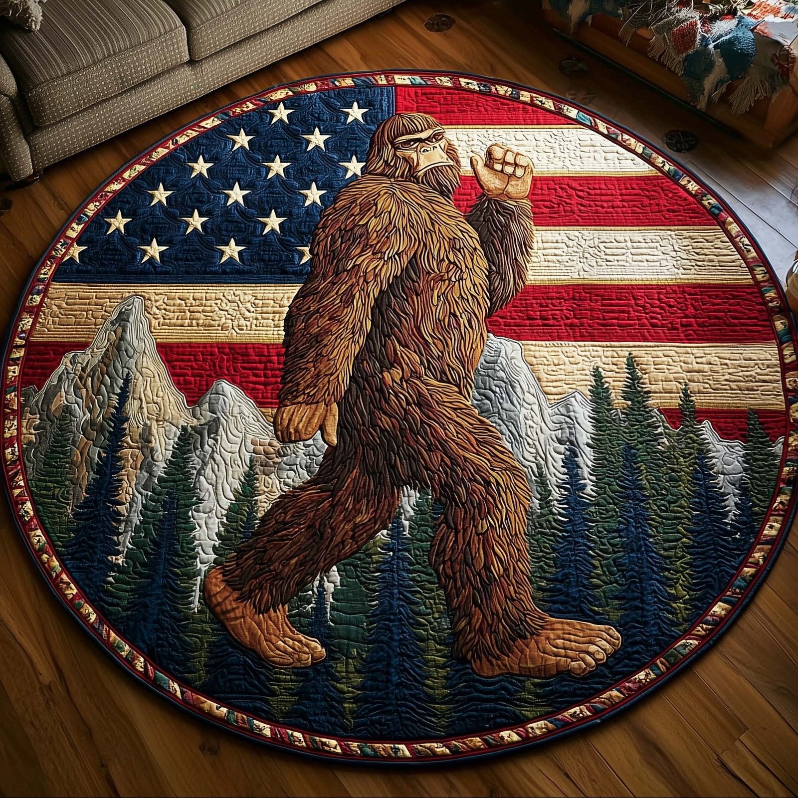 Wilderness Myth Round Mat Rug - Nature Design | Serene Home Decor
