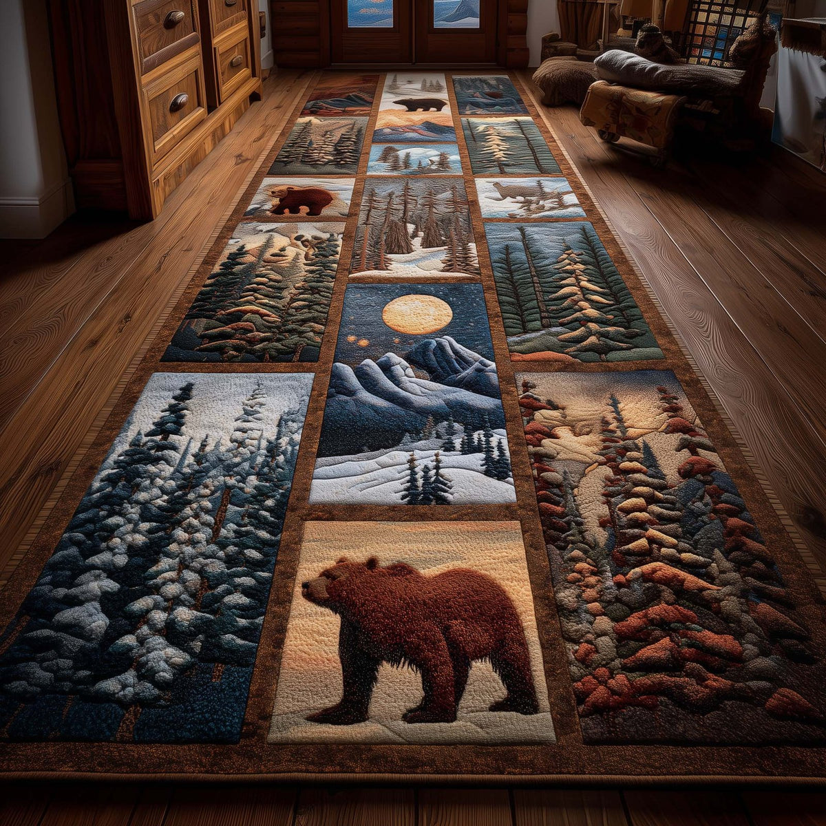 Wilderness Paw Runner Rug - Nature Design | Serene Runner Rug