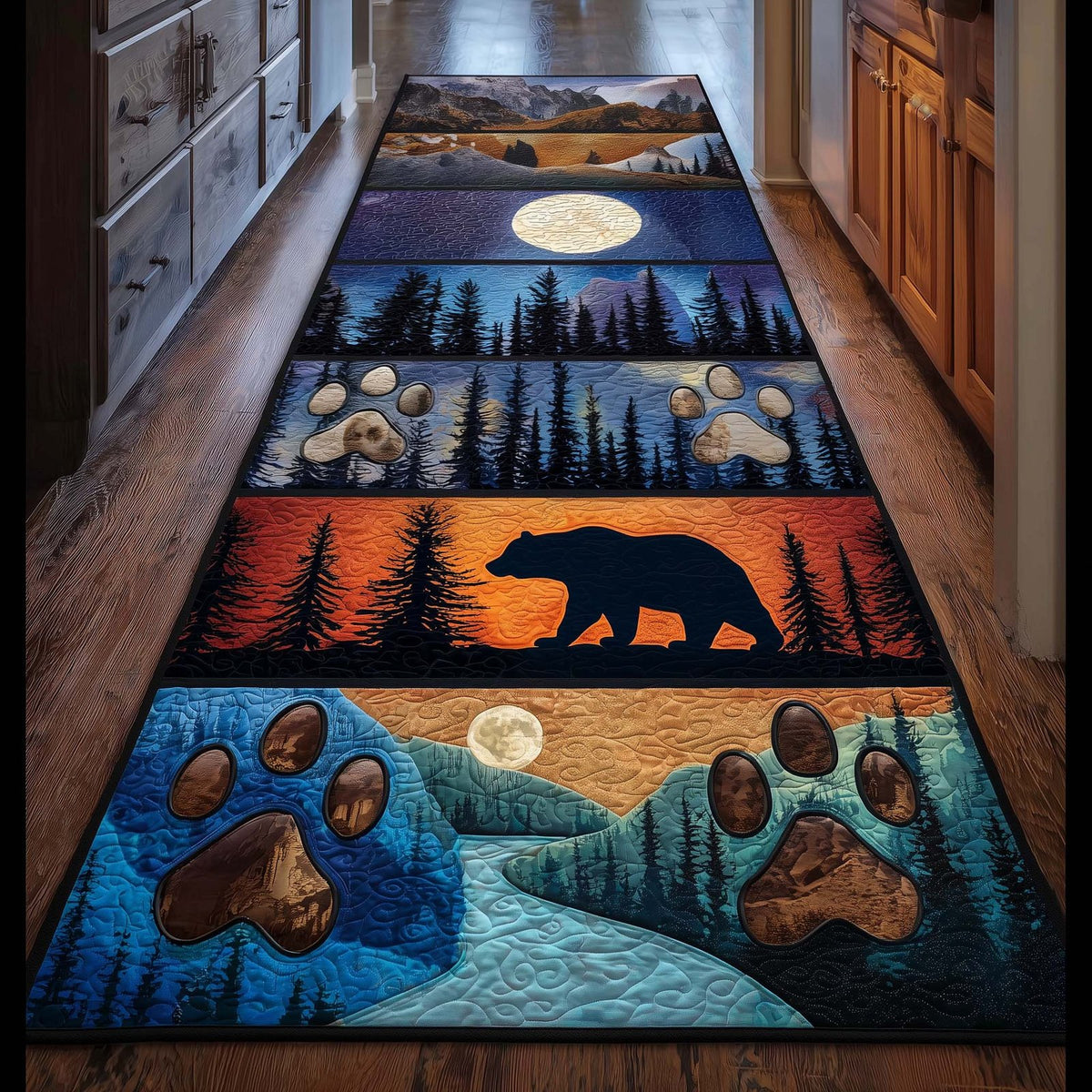 Wilderness Paw Runner Rug - Nature Design | Serene Runner Rug