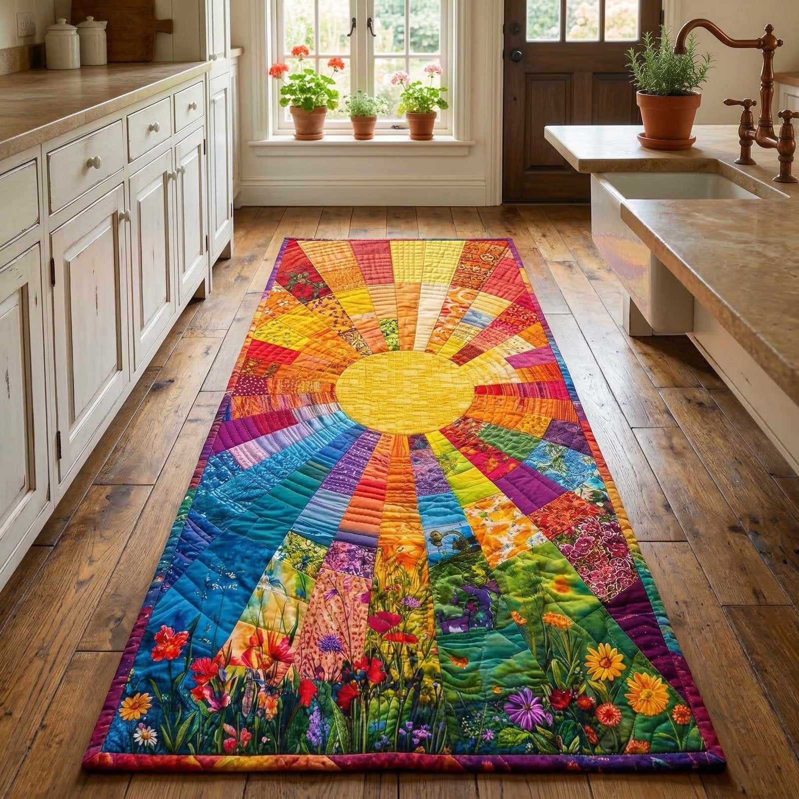 Wildflower Sunrise Runner Rug - Nature Design | Serene Runner Rug