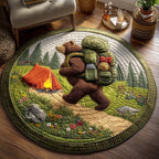 Wildpaw Woods Round Mat Rug - washable non-slip printed rug