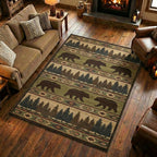 Wildwood Bear area rug in a living room