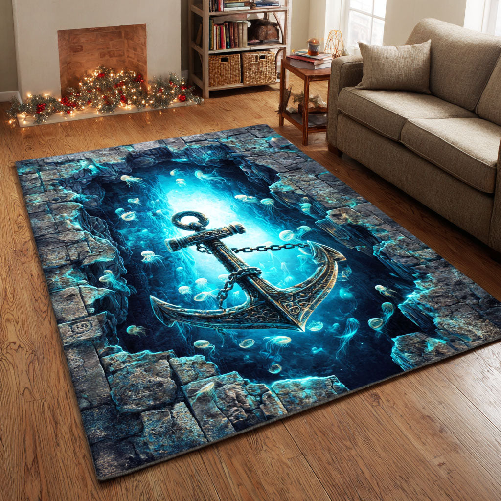 Windward Journey area rug in a living room