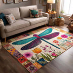 Winged Beauty area rug in a living room