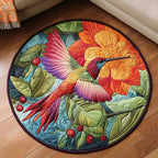 Winged Beauty Round Mat Rug - washable non-slip printed rug