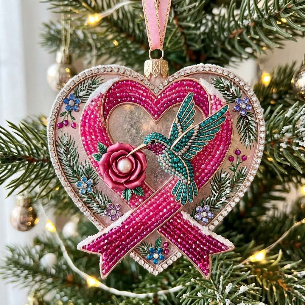 Wings of Hope Pink Christmas Ornament