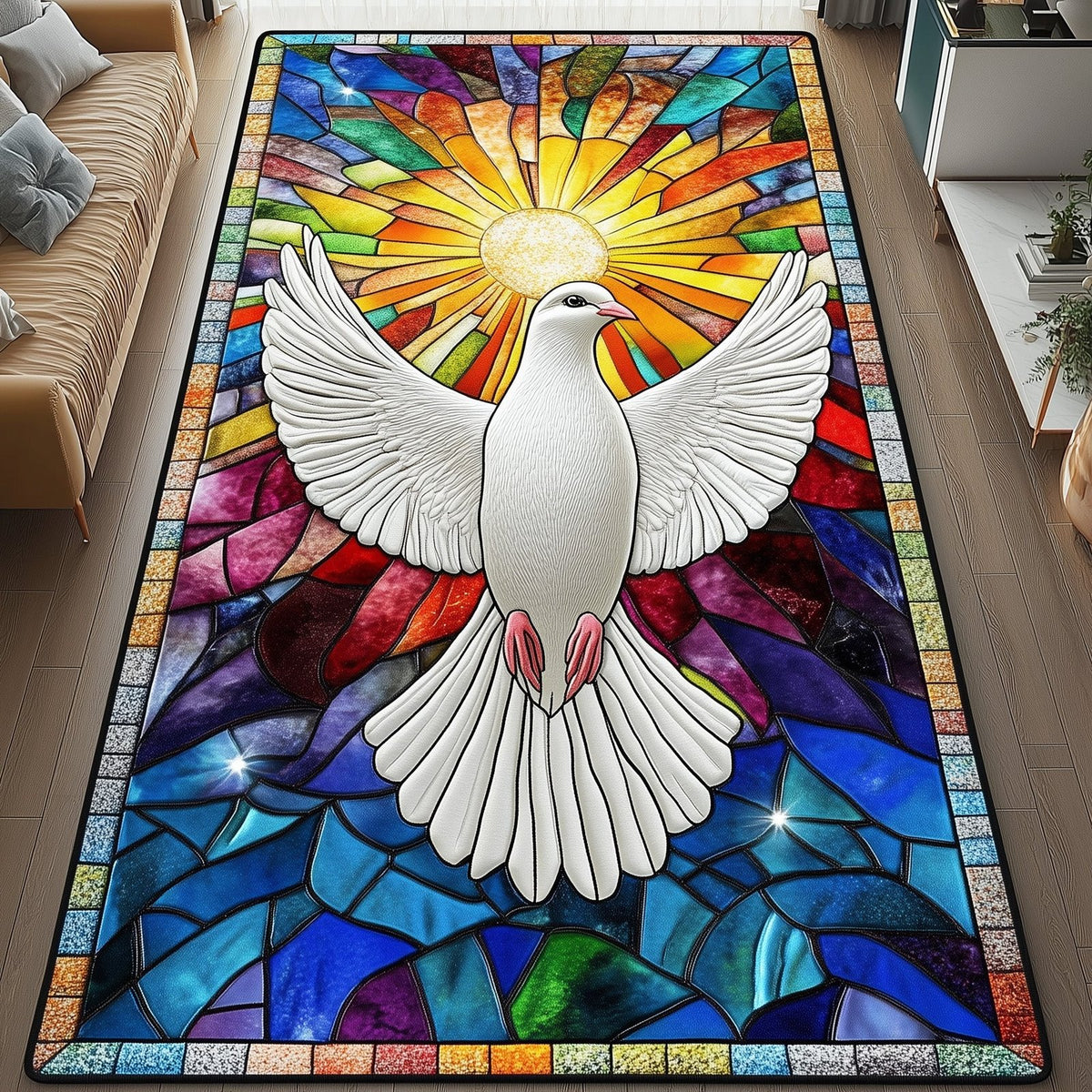Wings Of Grace Runner Rug - Nature Design | Serene Runner Rug
