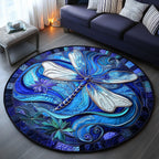 Wings of Elegance Round Mat Rug - washable non-slip printed rug