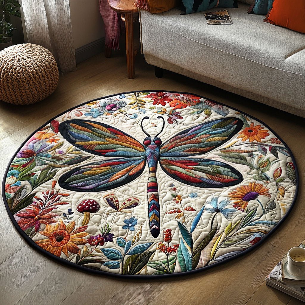 Wings of Enchantment Round Mat Rug - washable non-slip printed rug
