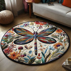 Wings of Enchantment Round Mat Rug - washable non-slip printed rug