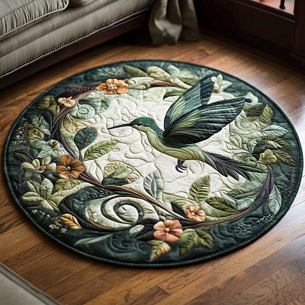 Wings of Joy Round Mat Rug - washable non-slip printed rug