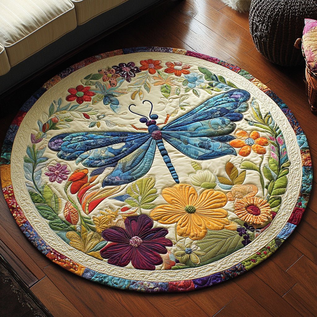 Wings of Light Round Mat Rug - washable non-slip printed rug