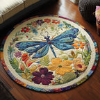 Wings of Light Round Mat Rug - washable non-slip printed rug