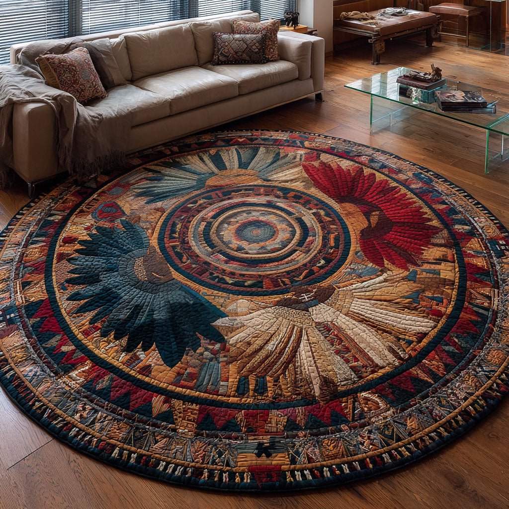 Wings of the Ancestors Round Mat Rug - Nature Design | Serene Home Decor