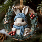 Winter Bunny Christmas Ornament