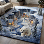 Winter Bear area rug in a living room