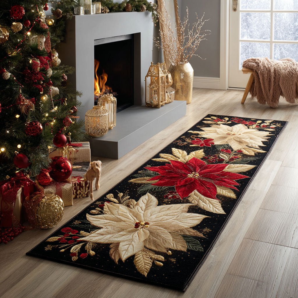 Winter Bloom Runner Carpet Runner Rug - Cute Pet Design | Animal Printed Runner Rug