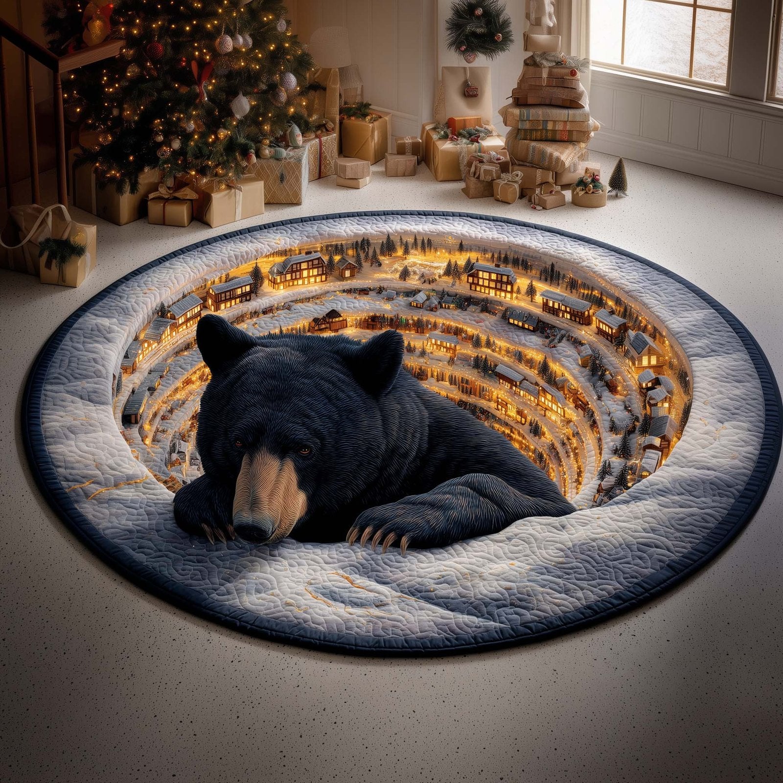 Winter Burrow Round Mat Rug - Nature Design | Serene Home Decor