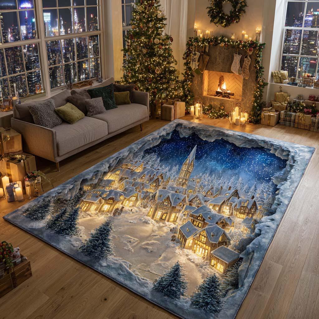 Winter Charm area rug in a living room
