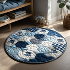 Winter Elegance Round Mat Rug - washable non-slip printed rug