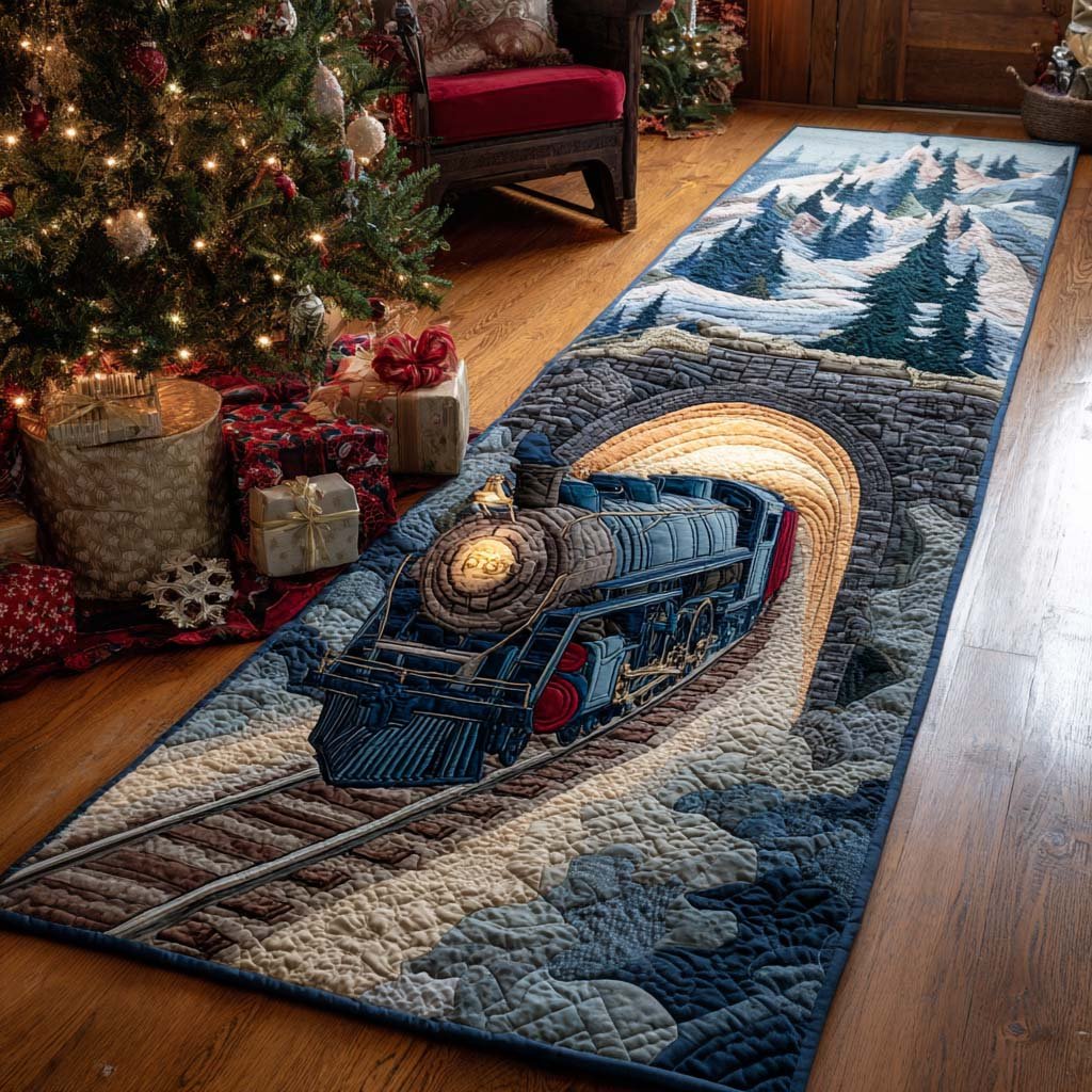 Winter Express Ride Runner Carpet Runner Rug - Cute Pet Design | Animal Printed Runner Rug