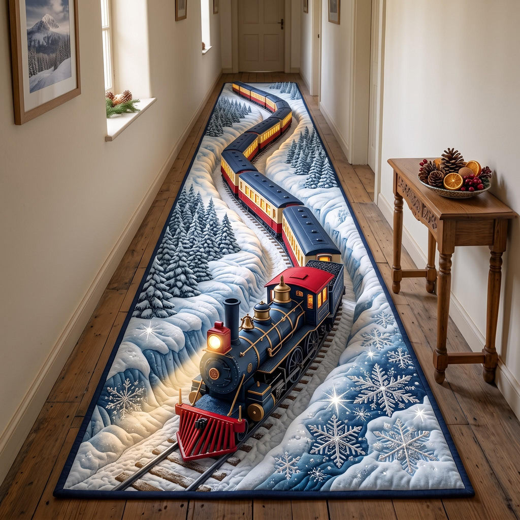 Winter Express Runner Rug - Nature Design | Serene Runner Rug - washable non-slip printed rug