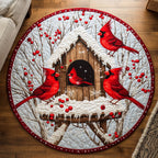 Winter Gathering Round Mat Rug - Nature Design | Serene Home Decor