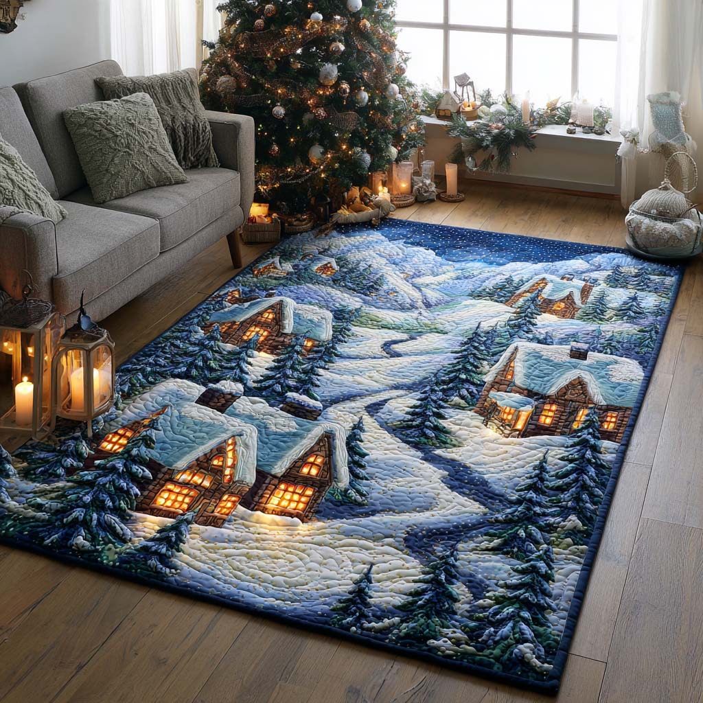 Winter Glow area rug in a living room