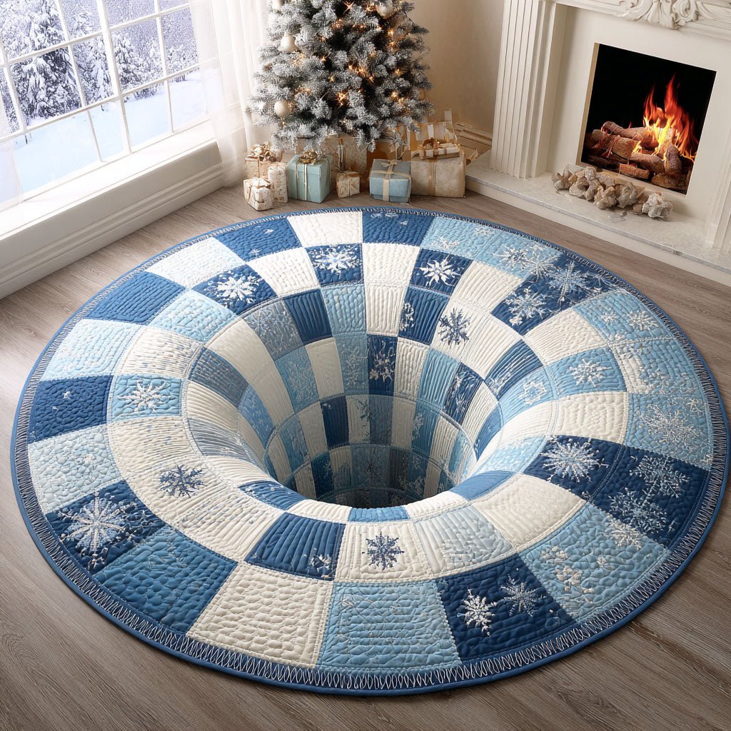 Winter Glow Round Mat Rug - washable non-slip printed rug