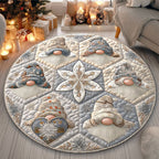 Winter Gnome Round Mat Rug - Nature Design | Serene Home Decor