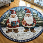 Winter Gnomes Round Mat Rug - Nature Design | Serene Home Decor