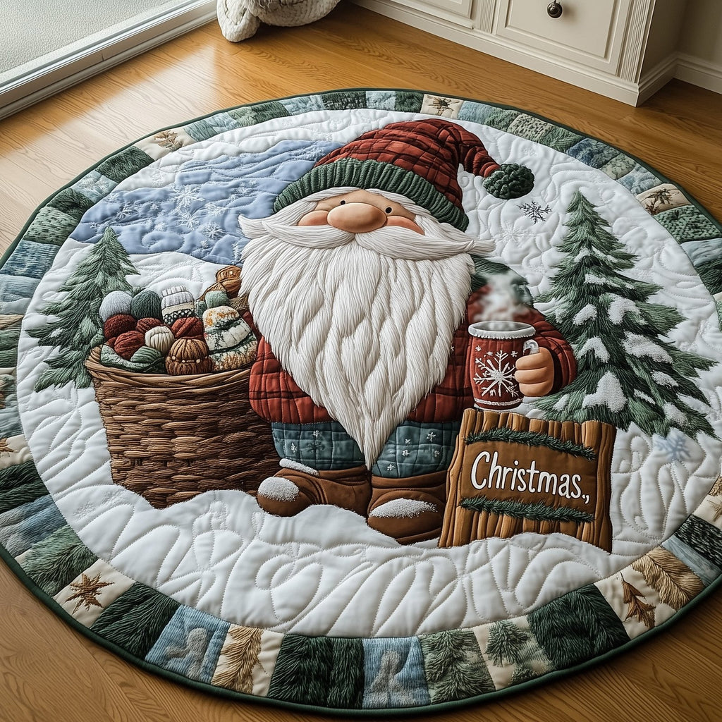 Winter Gnomes Round Mat Rug - Nature Design | Serene Home Decor