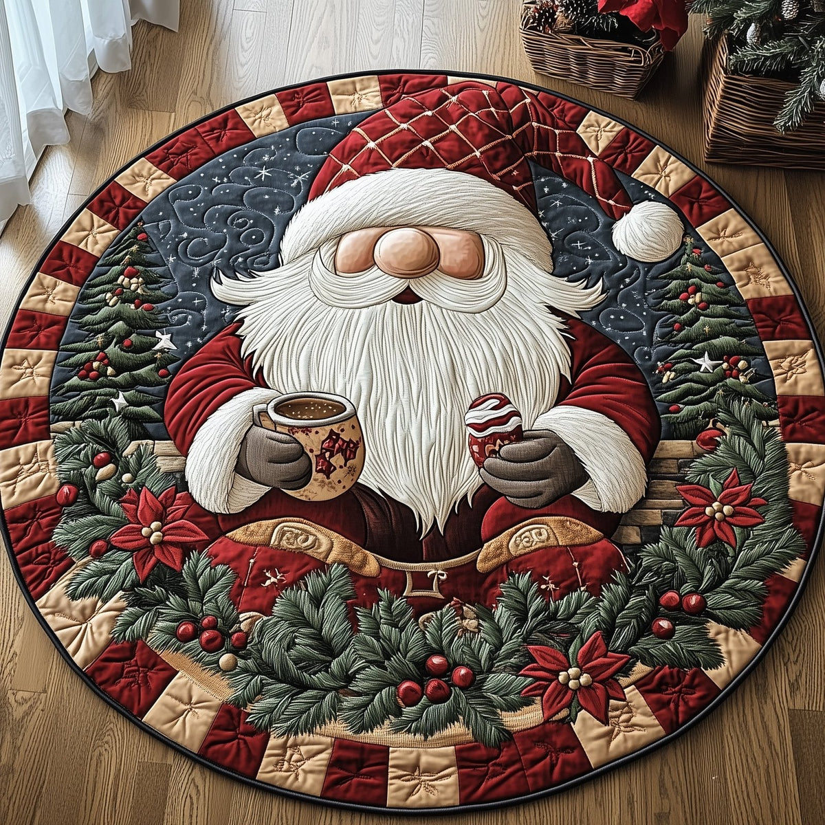 Winter Gnomes Round Mat Rug - Nature Design | Serene Home Decor