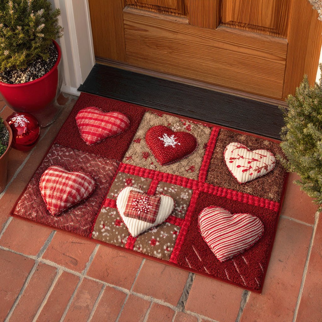 Winter Heart Charm Doormat - Nature Design | Printed Welcome Doormat