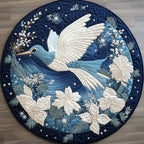 Winter Hummingbird Round Mat Rug