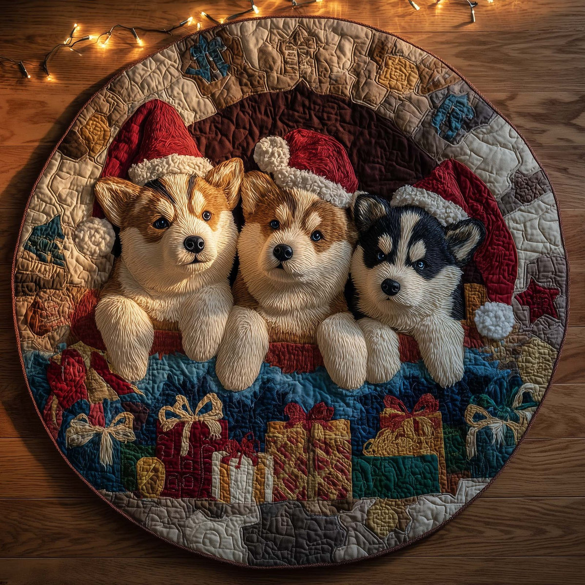 Winter Husky Round Mat Rug - Nature Design | Serene Home Decor