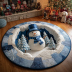 Winter Joy Round Mat Rug - washable non-slip printed rug