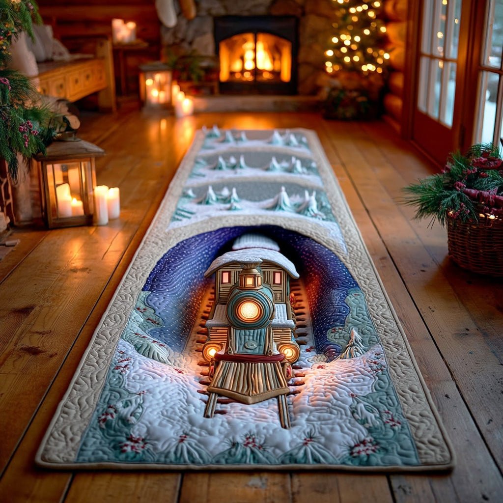 Winter Lantern Locomotive Runner Carpet Runner Rug - Cute Pet Design | Animal Printed Runner Rug