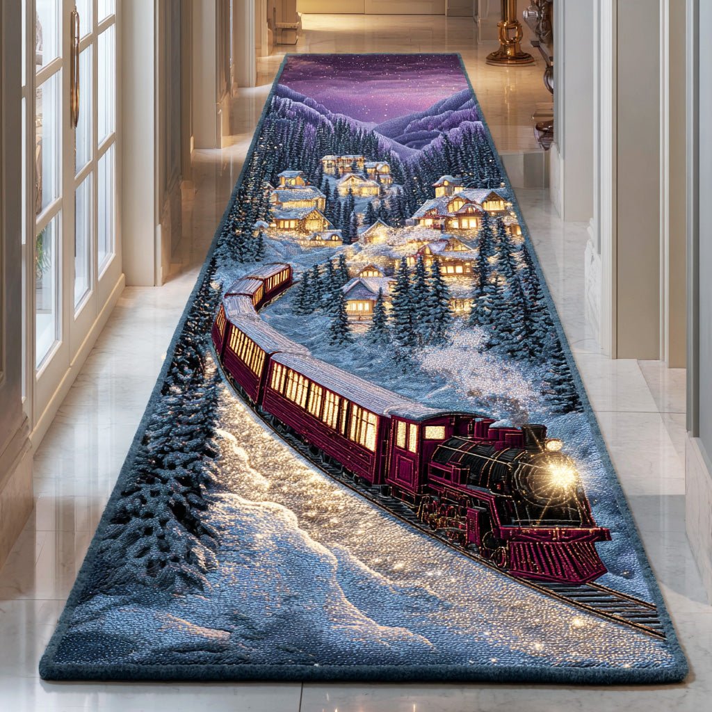 Winter Lantern Railway Runner Carpet Runner Rug - Cute Pet Design | Animal Printed Runner Rug