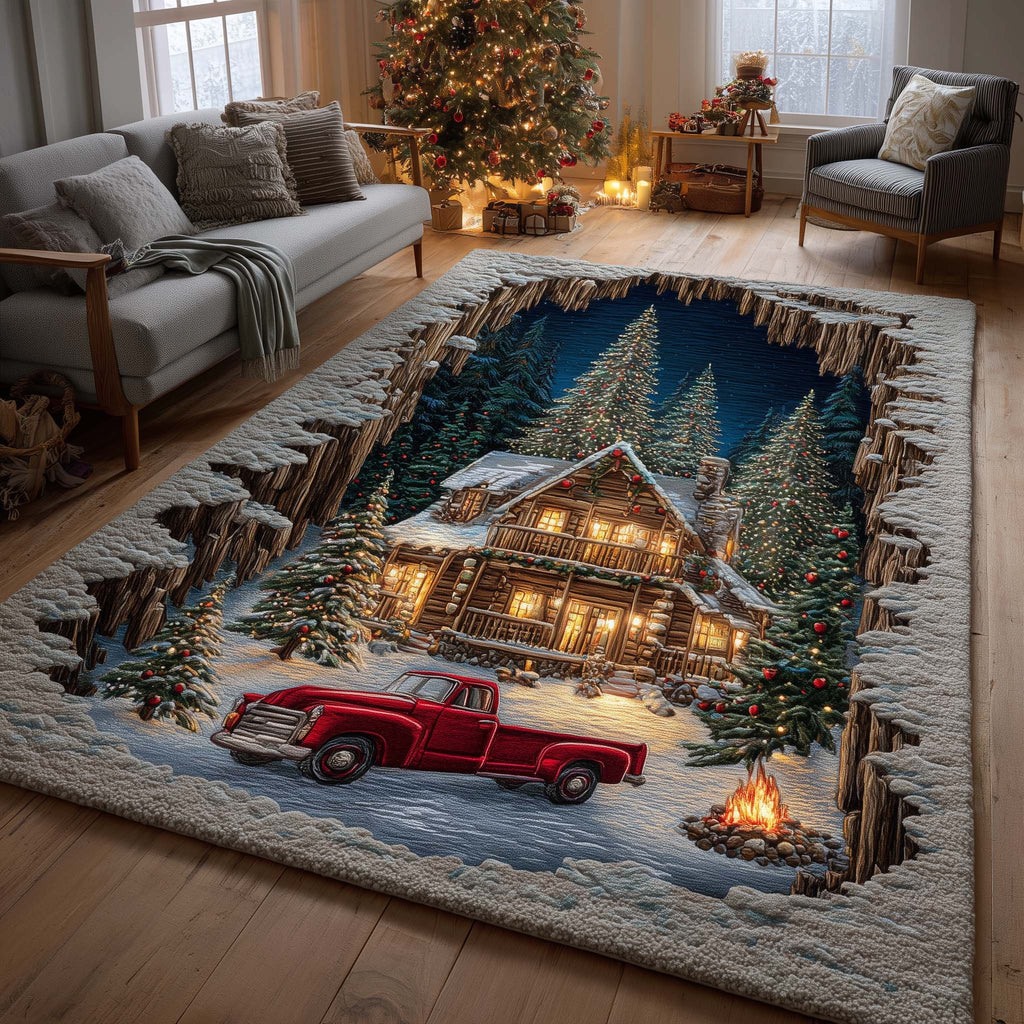 Winter Lodge area rug in a living room