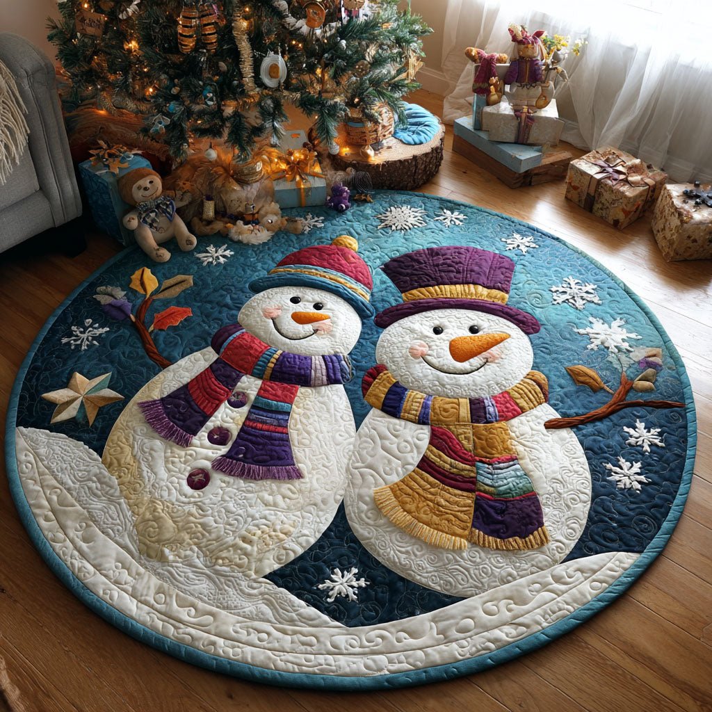 Winter Lookout Round Mat Rug - washable non-slip printed rug