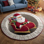 Winter Magic Round Mat Rug - washable non-slip printed rug