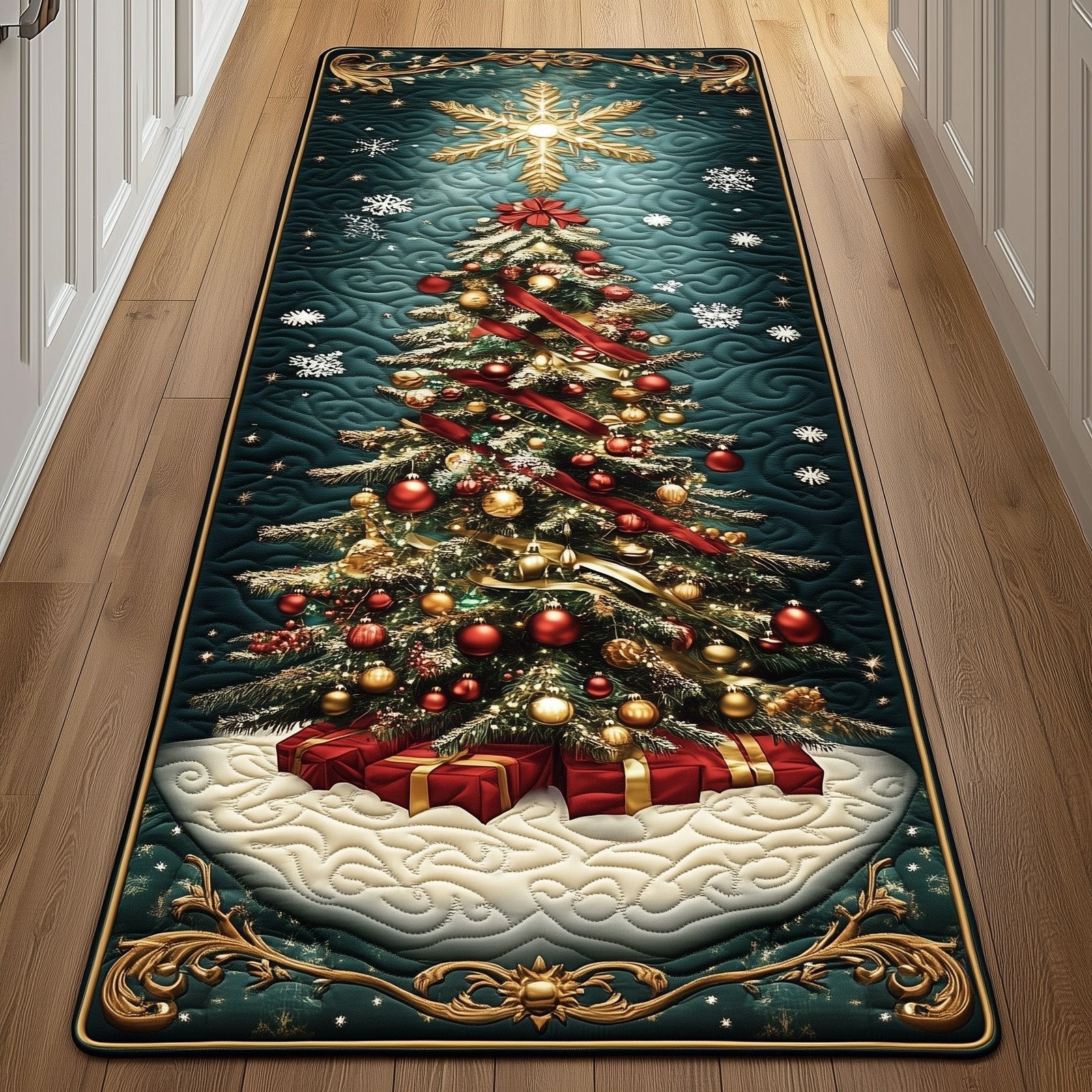 Winter PIne Tree Runner Rug - Nature Design | Serene Runner Rug